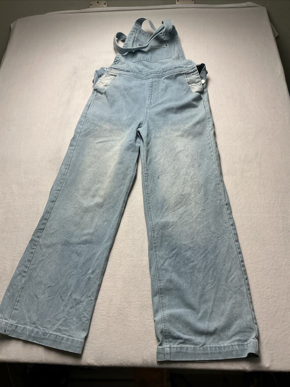 Vintage Toast Jeans Overalls Sz Medium Ligh Stone Wash, 3795